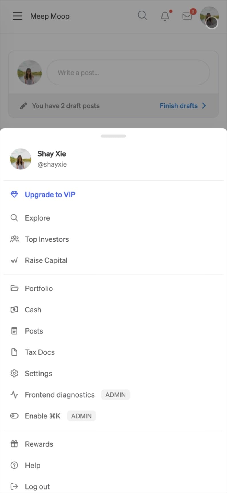 Mobile user navigation bottom sheet
